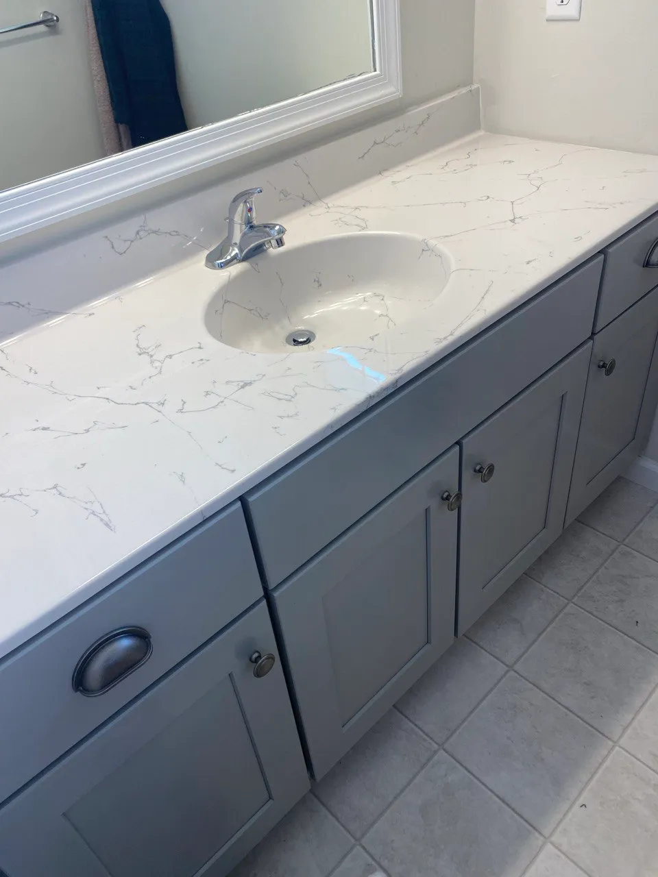 Cleaned bathroom vanity and countertop in an Ephrata, PA home